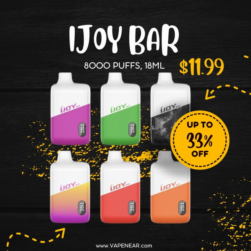 Discount code for iJoy Bar IC8000 33% discount at Vape Near A