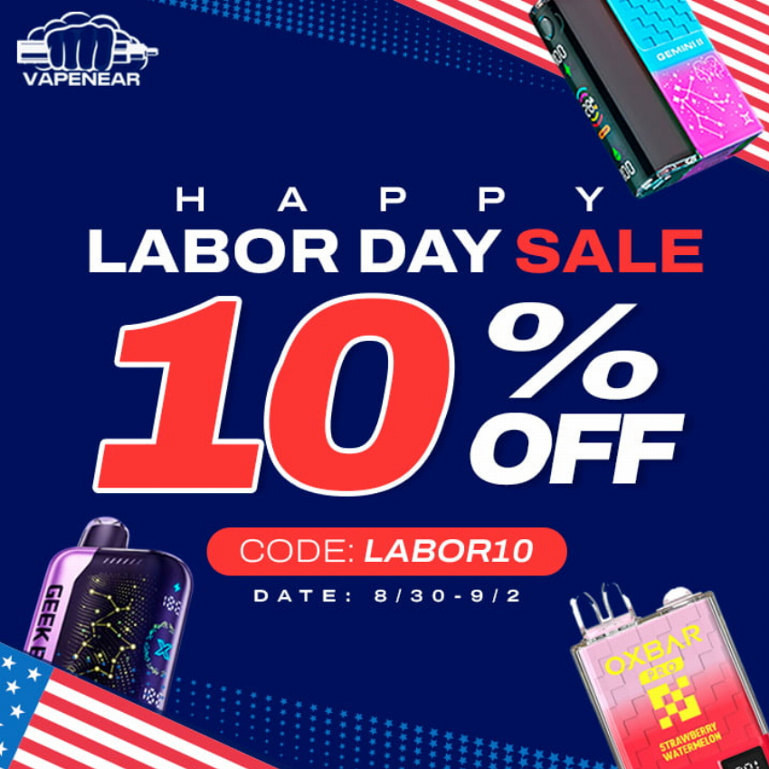 Discount code for Labor Day Sale at Vape Near A