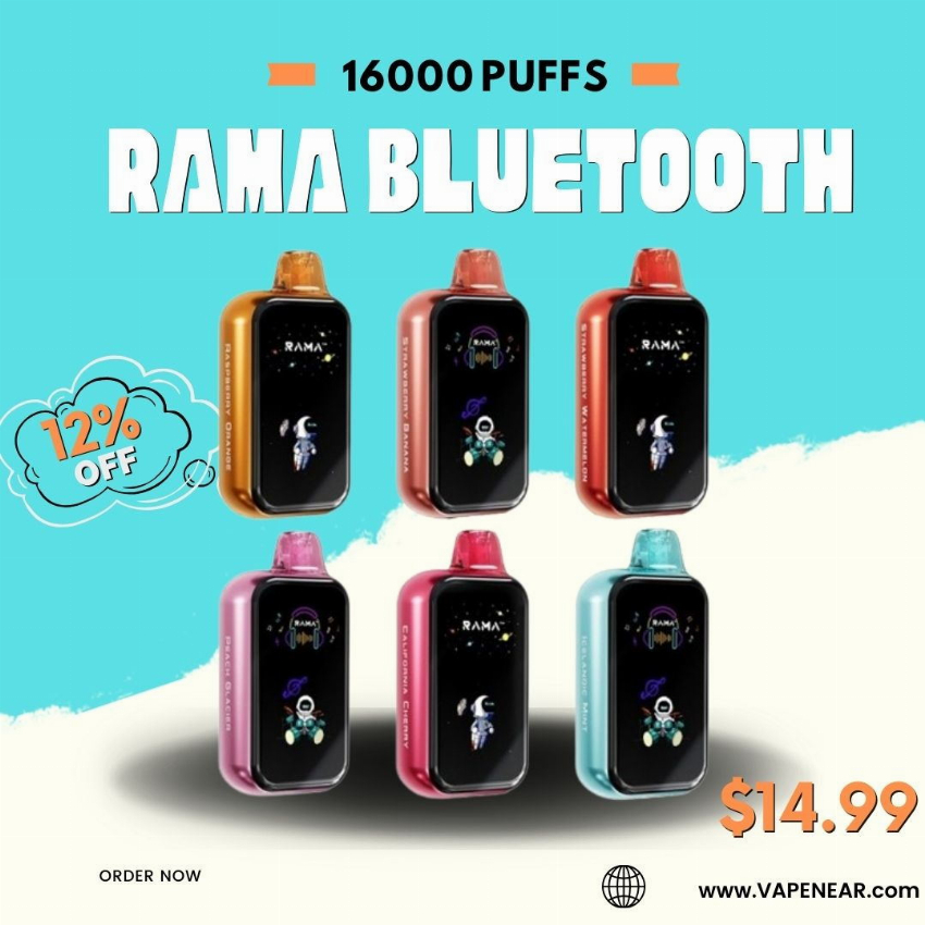 Discount code for Rama Bluetooth 16000 Puffs 12% discount at Vape Near A