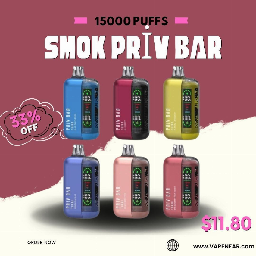 Discount code for Smok Priv Bar 15000 Puffs 33% discount at Vape Near A
