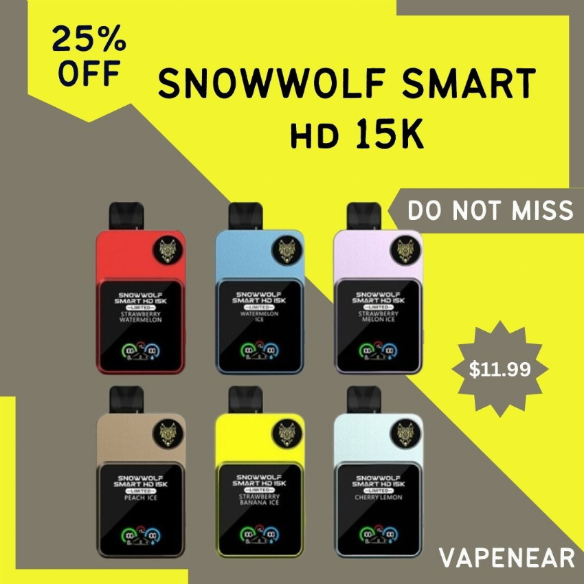 Discount code for Snowwolf Smart HD 15k 25% discount at Vape Near A