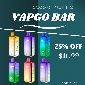 Discount code for VAPGO BAR 25% discount at Vape Near A