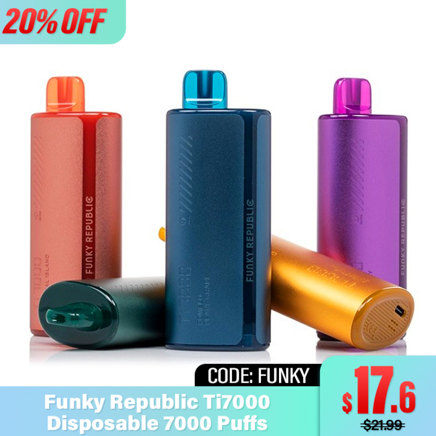 Discount code for 20% discount 17 6 for Republic Ti7000 Disposable 7000 Puffs at joyetech us