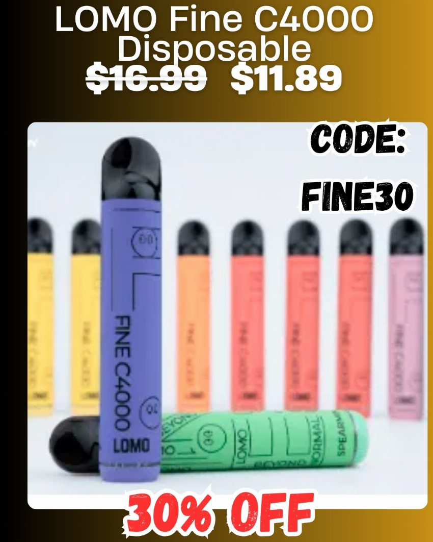 Discount code for 30% discount 11 89 for LOMO Fine C4000 Disposable Vape at vapenear
