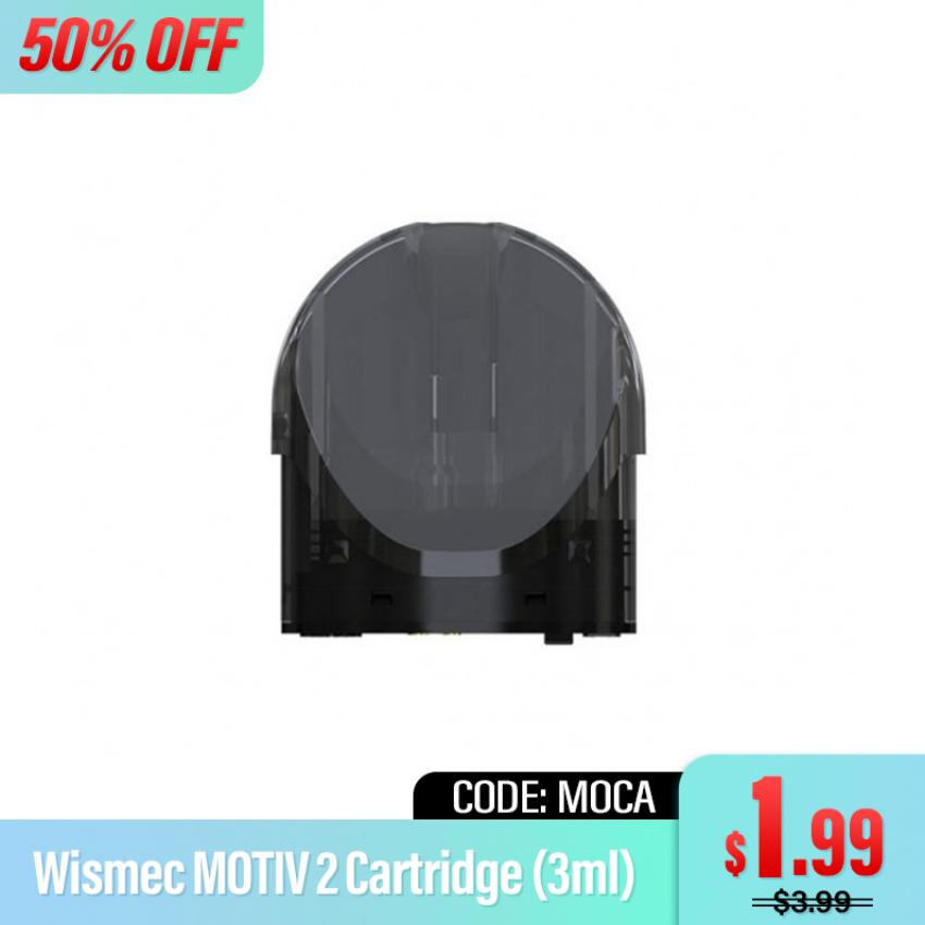 Discount code for 50% discount Wismec MOTIV 2 Cartridge 3ml 1 99 at joyetech us