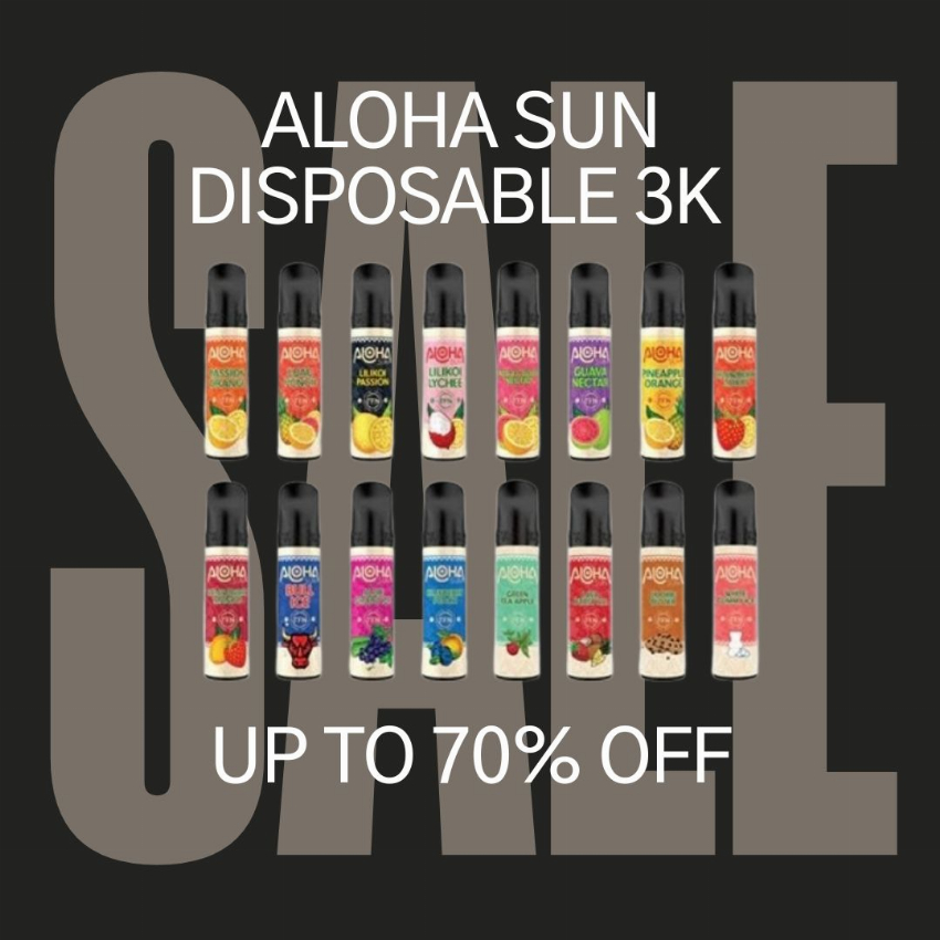 Discount code for Aloha Sun Disposable 3000 Puffs 70% discount at vapenear