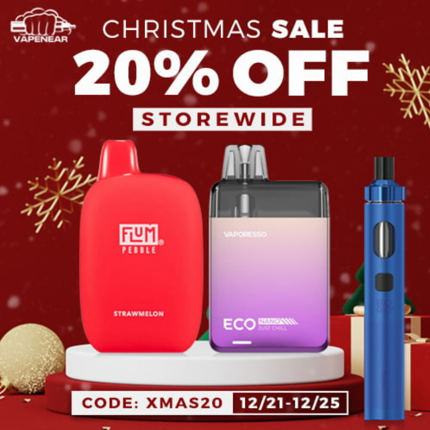 Discount code for Christmas Sale 20% discount Storewide at vapenear