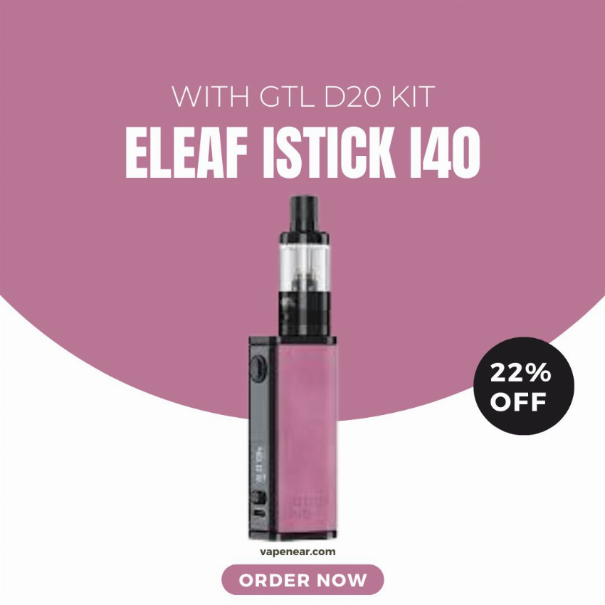 Discount code for Eleaf iStick i40 Kit with GTL D20 Kit 22% discount at vapenear