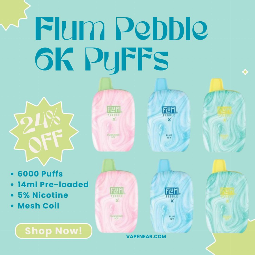 Discount code for Flum Pebble X 6000 Puffs 24% discount at vapenear