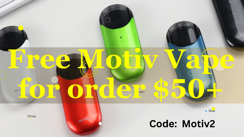 Discount code for Get free Motiv 2 for order over 50 at vapenear