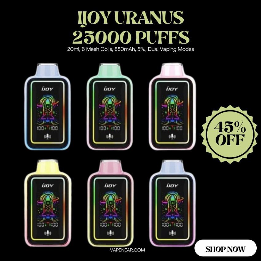 Discount code for iJOY Uranus 25000 Disposable Vape 45% discount at vapenear