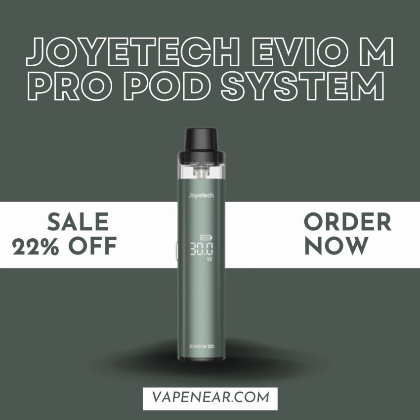Discount code for Joyetech EVIO M Pro Pod System Kit 1100mAh 30W 22% discount at vapenear
