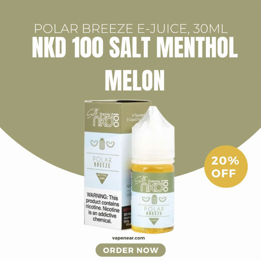 Discount code for NKD 100 Salt Menthol Melon Polar Breeze E-juice 30ml 20% discount at vapenear