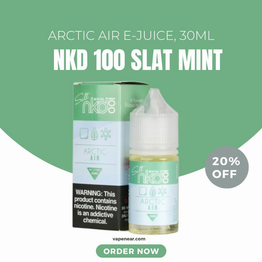Discount code for NKD 100 Salt Mint Arctic Air E-juice 30ml 20% discount at vapenear