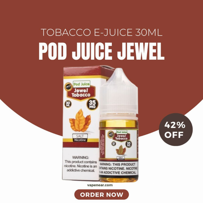 Discount code for Pod Juice Jewel Tobacco E-juice 30mL-42% discount at vapenear