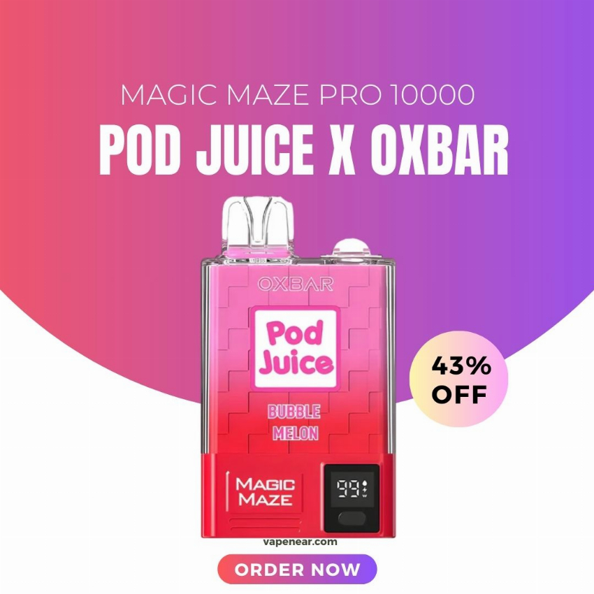 Discount code for Pod Juice x OXBAR Magic Maze Pro 10K Disposable Kit 43% discount at vapenear