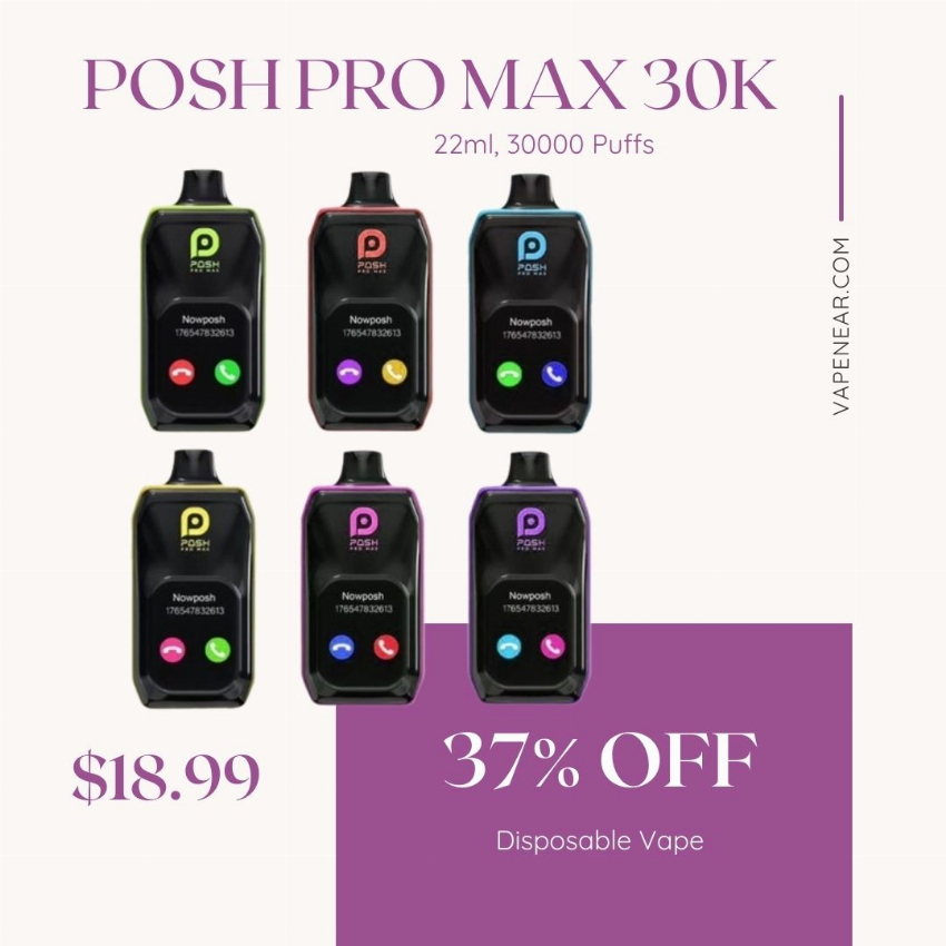 Discount code for Posh Pro Max 30K Disposable Vape 37% discount at vapenear