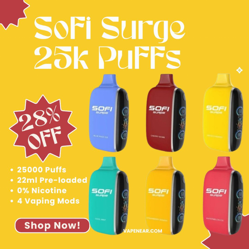 Discount code for Sofi Surge Zero Nicotine 28% discount at vapenear