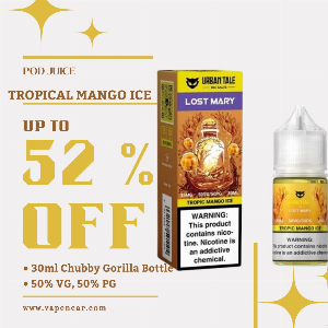 Discount code for Tropic Mango Ice Urban Tale X Lost Mary Nic Salts E-juice 52% discount at vapenear