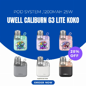 Discount code for Uwell Caliburn G3 Lite KOKO Pod System Kit-28% discount at vapenear