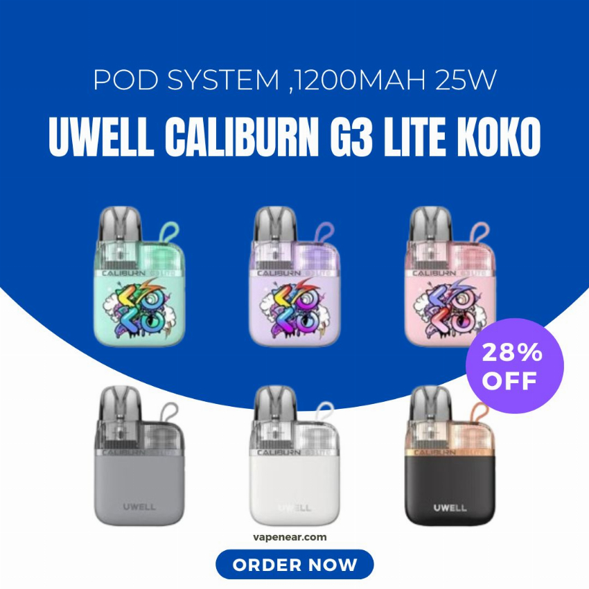 Discount code for Uwell Caliburn G3 Lite KOKO Pod System Kit-28% discount at vapenear