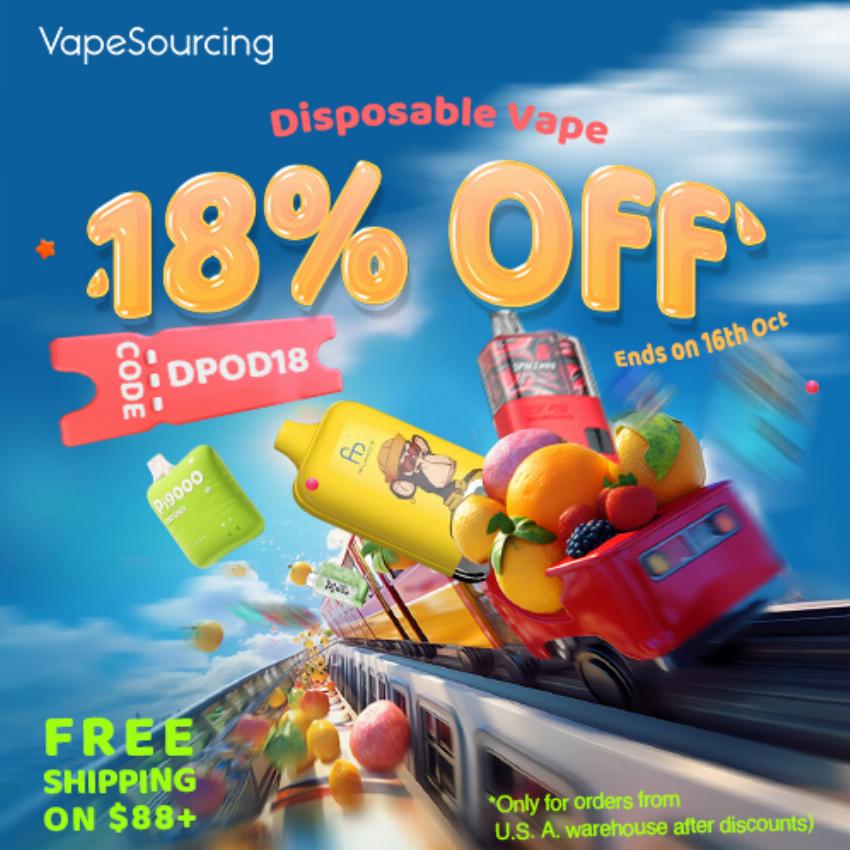 Discount code for 18% discount Disposable Vape Kit at Vapesourcing Electronics Co Ltd