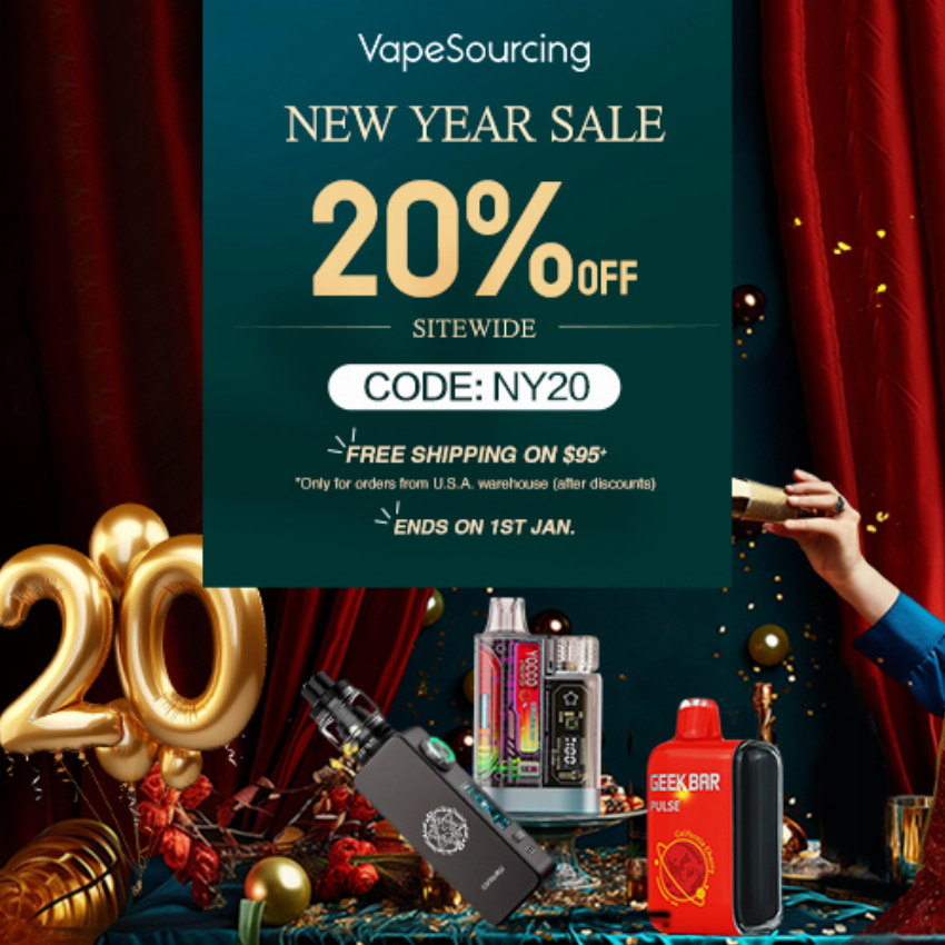 Discount code for 20% discount Sitewide New Year Sale at Vapesourcing Electronics Co Ltd