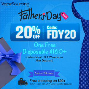 Discount code for 20% discount Sitewide for Father s Day Sale at Vapesourcing Electronics Co Ltd