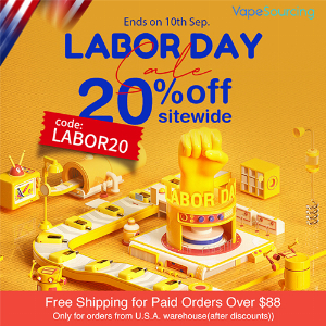 Discount code for 20% discount Vapesourcing Labor Day Sale at Vapesourcing Electronics Co Ltd