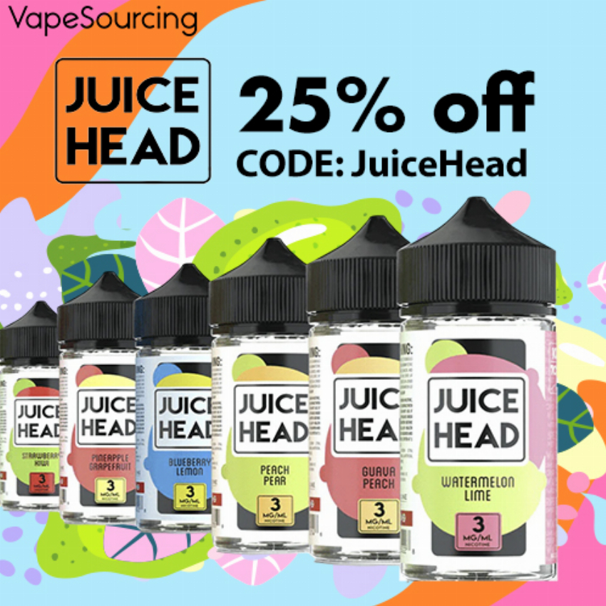 Discount code for 25% discount for Juice Head Full Flavor E-juice at Shenzhen Vapesourcing Electronics Co Ltd