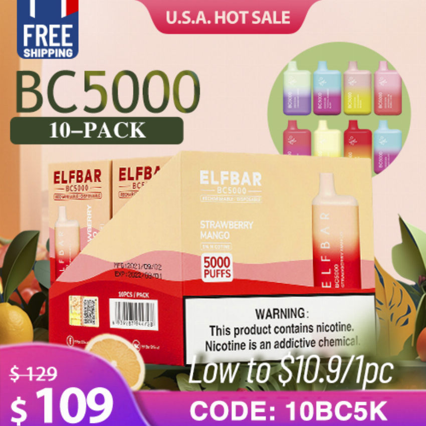 Discount code for 109 for 10-PACK BC5000 Disposable Vape Kit at Vapesourcing Electronics Co Ltd