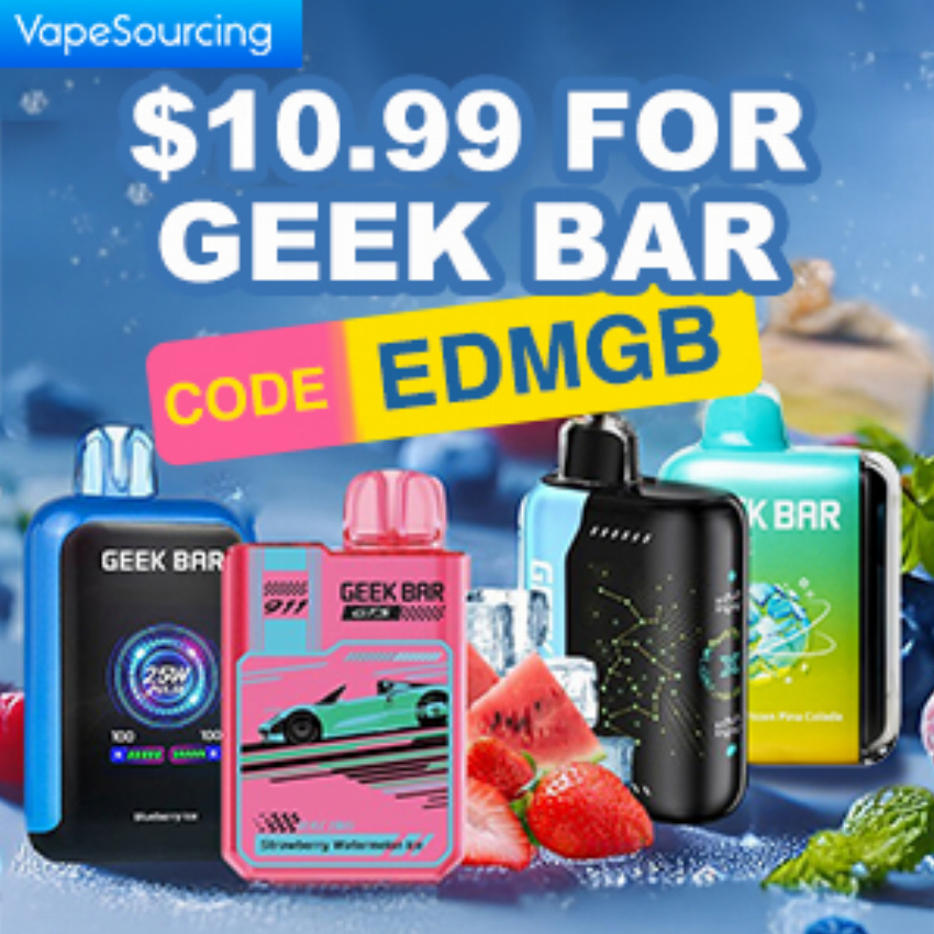 Discount code for 10 99 for Geek Bar Vape at Vapesourcing Electronics Co Ltd