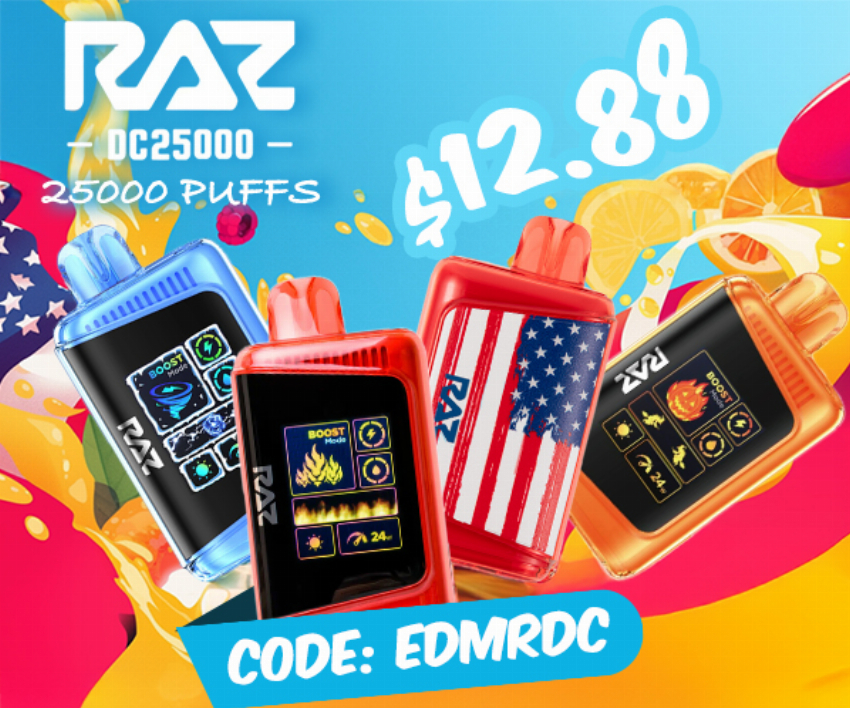Discount code for 12 88 for RAZ DC25000 Disposable Vape at Vapesourcing Electronics Co Ltd
