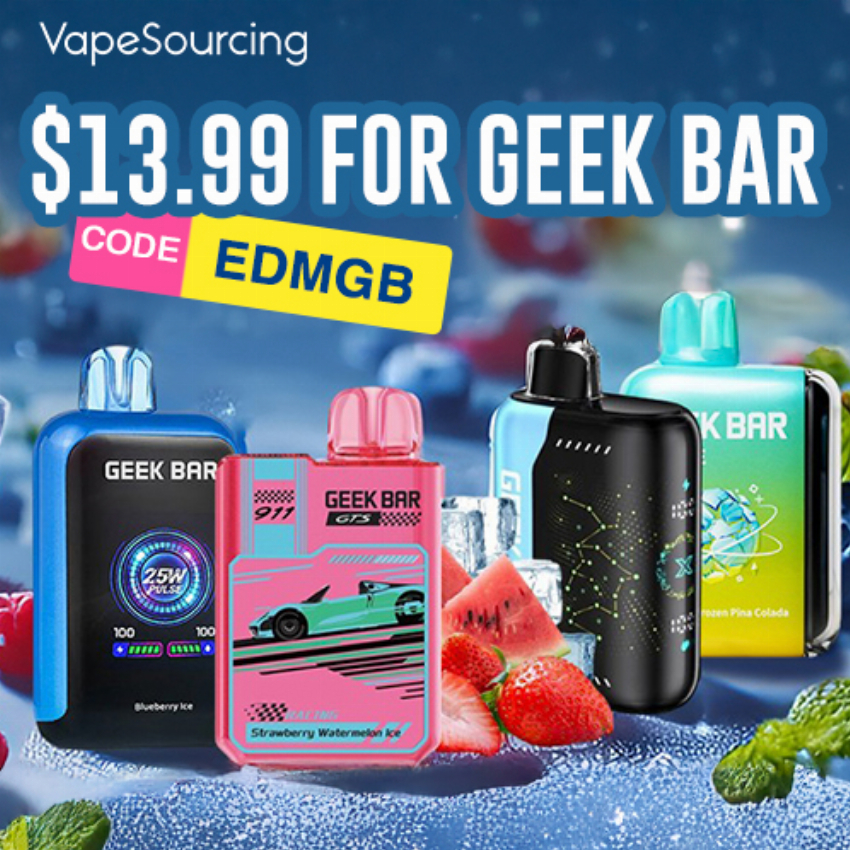 Discount code for 12 99 for Geek Bar Disposable Vape at Vapesourcing Electronics Co Ltd