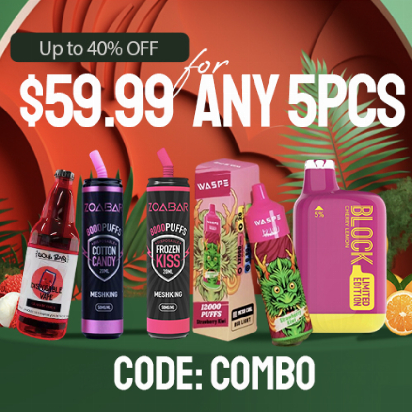 Discount code for 59 99 Get Any 5pcs Disposable Vape at Vapesourcing Electronics Co Ltd
