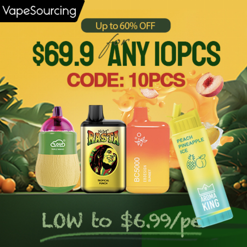 Discount code for 69 9 for Any 10pcs Disposable Kits at Vapesourcing Electronics Co Ltd