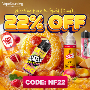 Discount code for 22% discount For Nicotine Free E-liquids at VapeSourcing uk
