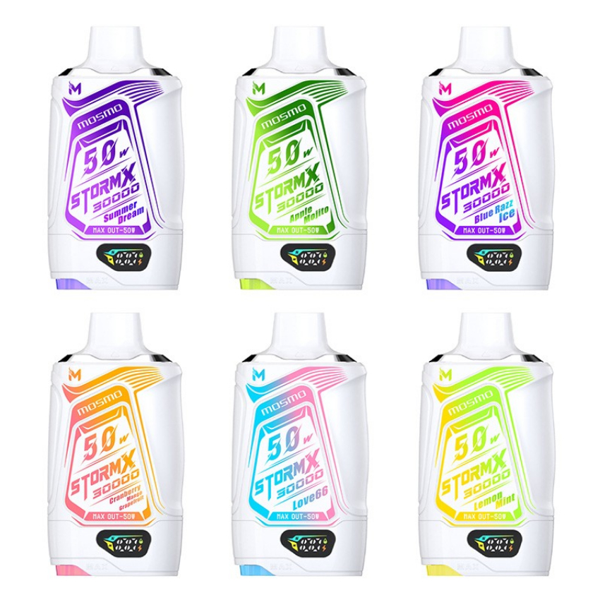 Discount code for 28% discount MOSMO STORM X 30000 Disposable Vape 5pcs pack only 30 99 at VapeSourcing uk
