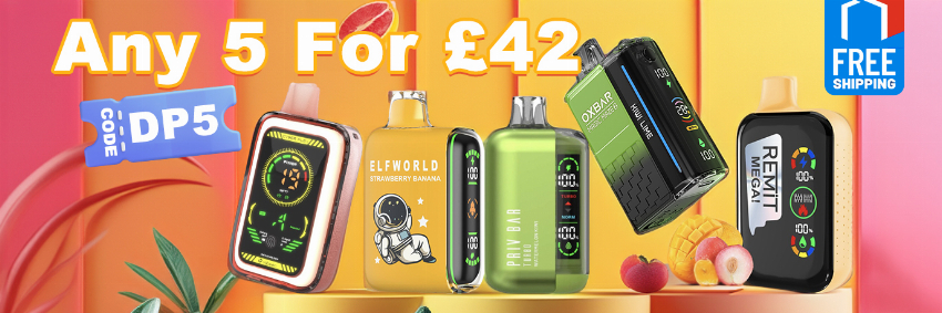 Discount code for Any 5 Disposable Vapes Only For 42 at VapeSourcing uk