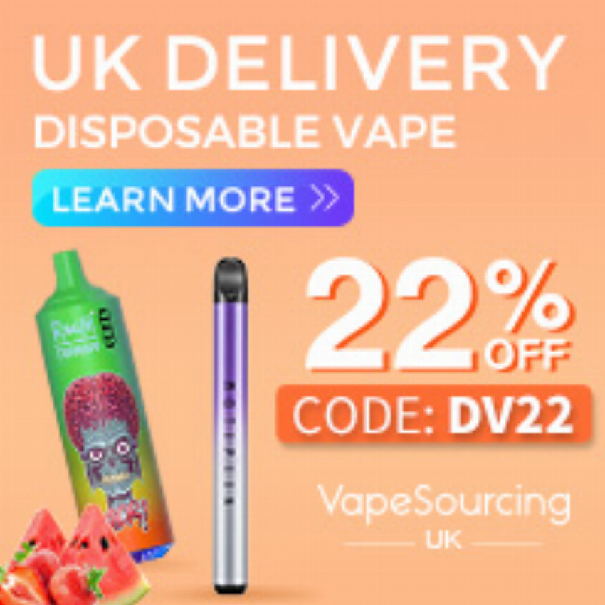 Discount code for Extra 22% discount Disposable Vape at VapeSourcing uk