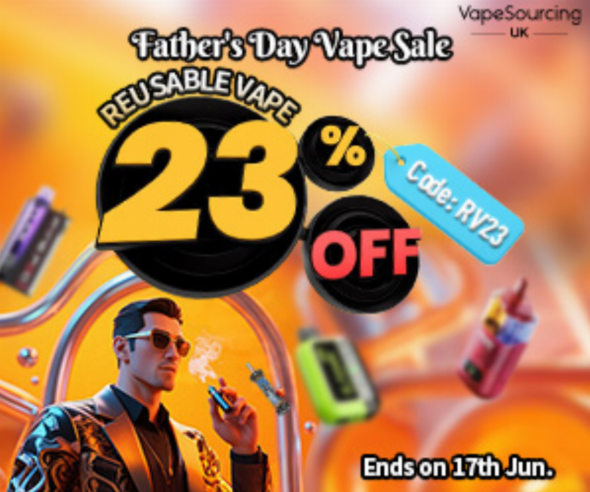 Discount code for Father s Day Vape Sale Reusable Vape 23% discount at VapeSourcing uk