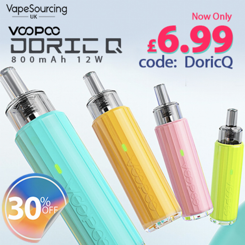 Discount code for Warehouse 30 03% discount for VOOPOO Doric Q Pod Kit 800mAh 12W at VapeSourcing uk