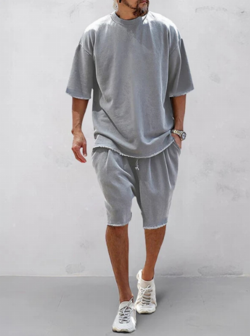 Discount code for 30%Casual Loose Fit Solid Sports Sets at www coofandy