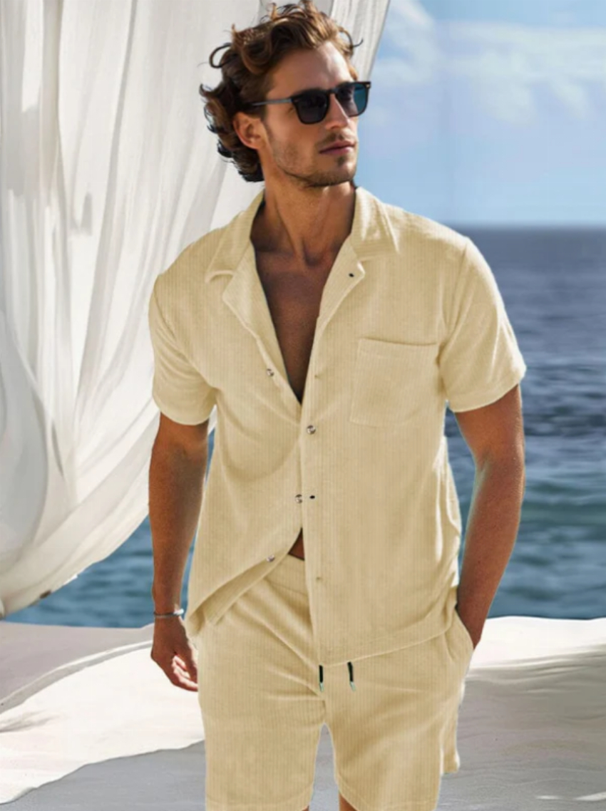 Discount code for 30%Casual Versatile Vacation Shirt Set at www coofandy