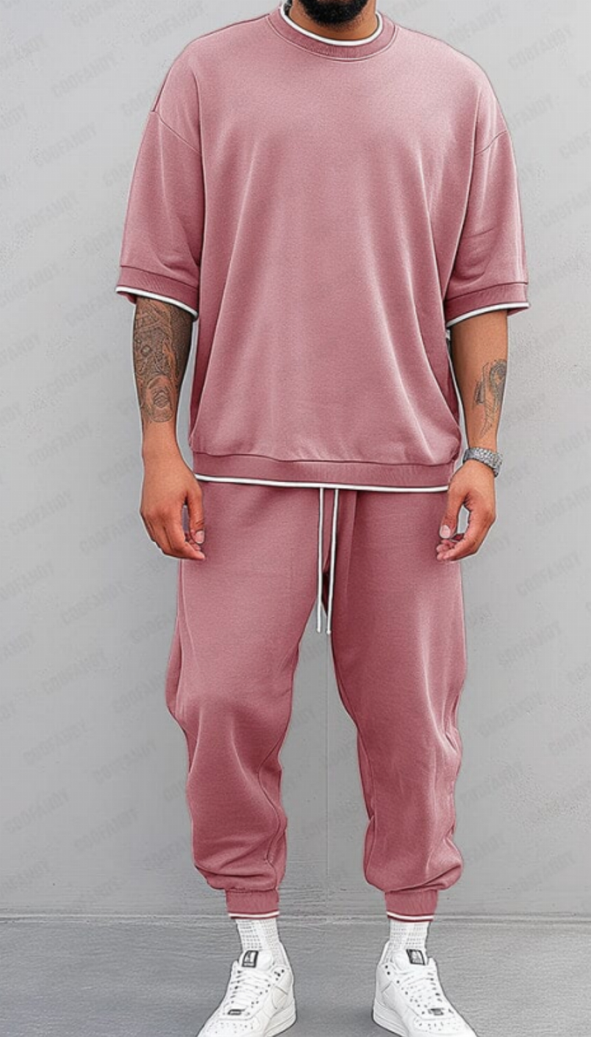 Discount code for 30%off Athleisure Stretch Two-Piece Set at www coofandy