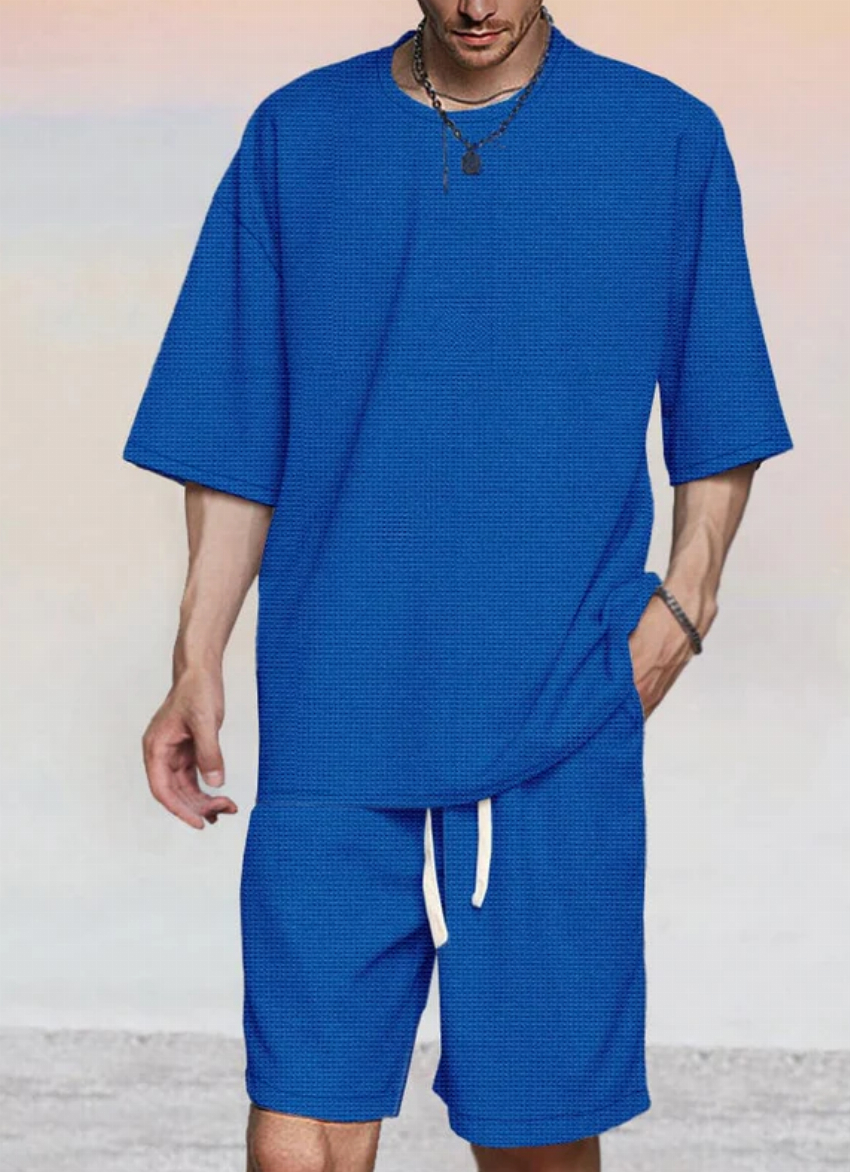 Discount code for 30%off Athleisure Waffle 2-Piece T-shirt Set at www coofandy