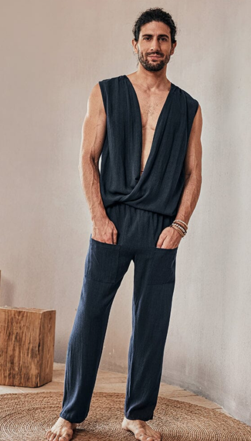 Discount code for 30%off Soft Linen Blend Tank Top Set at www coofandy