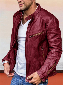 Discount code for 30%off Solid Color Zipper PU Leather Jacket at www coofandy