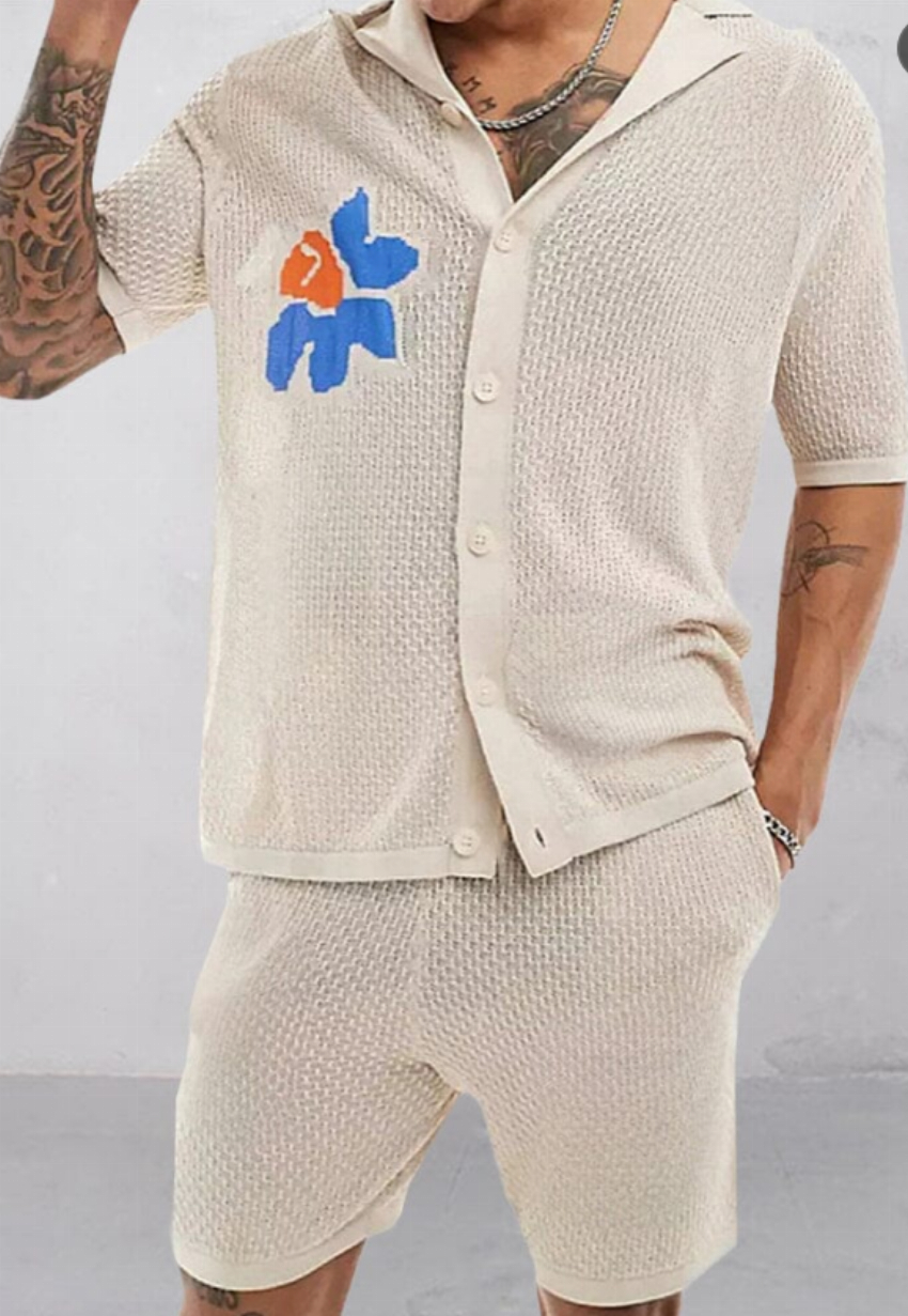 Discount code for 30%off Vibrant Jacquard Knit Shirt Set at www coofandy