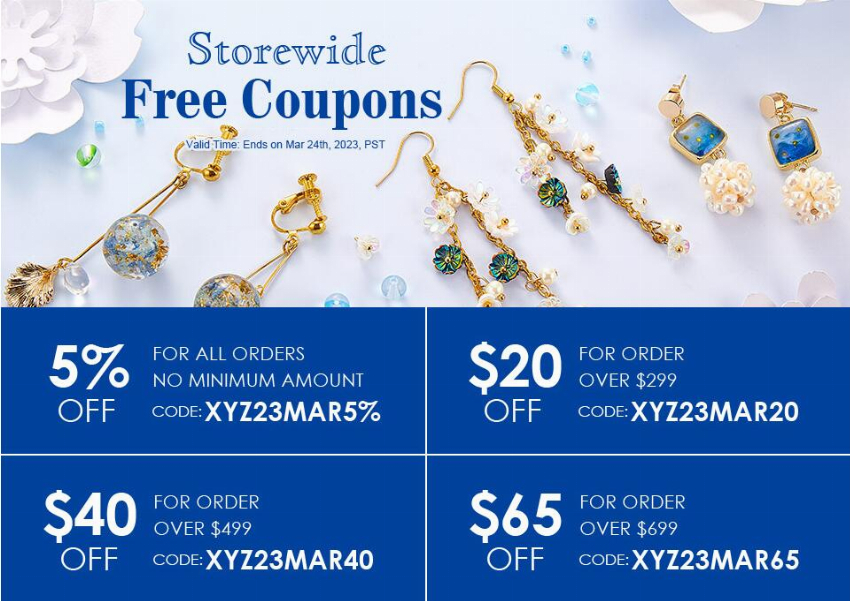 Discount code for 5% discount for All Orders at Xyzbeads at Xyzbeads